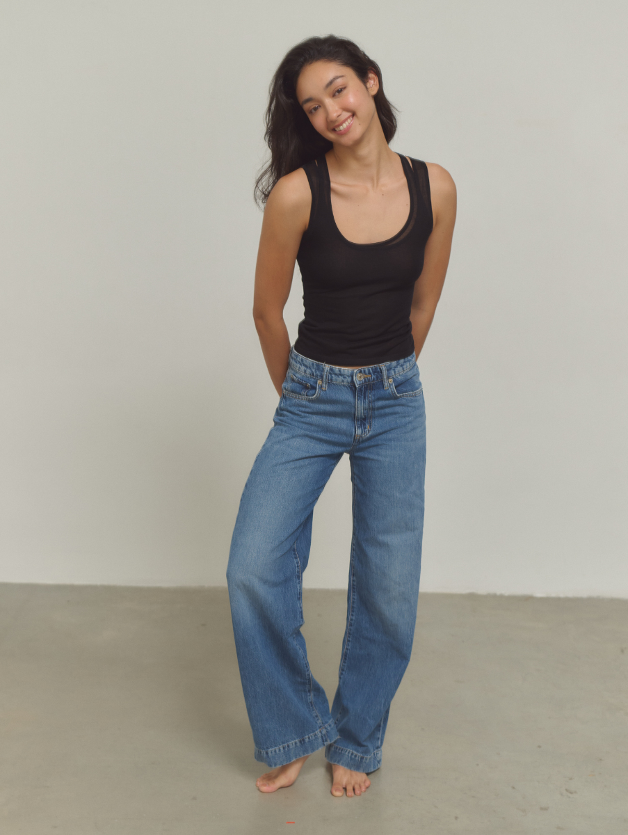 Leila Layered Knit Top - Black