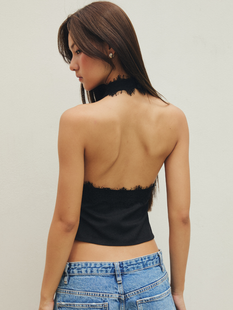 Piper Halter Top - Black