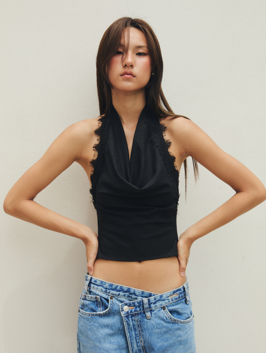 Piper Halter Top - Black