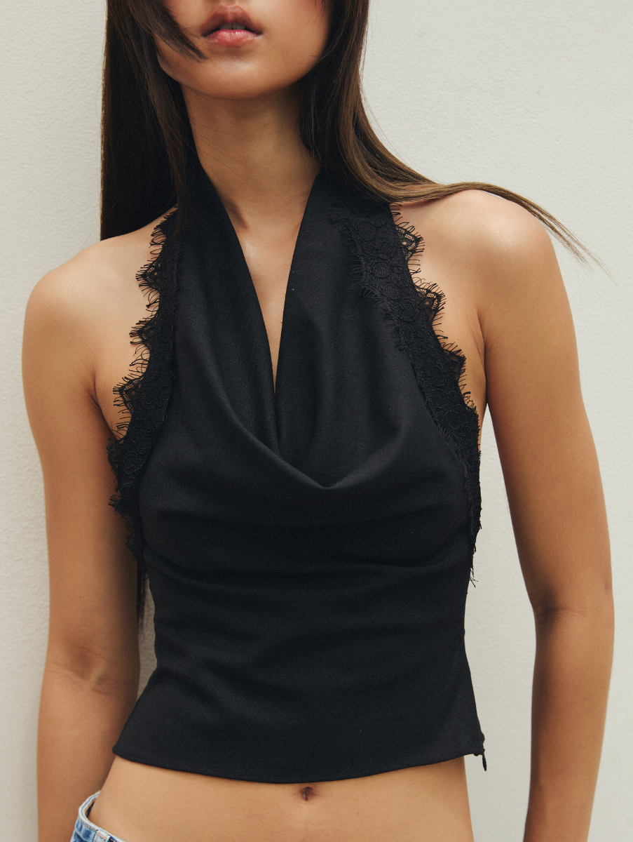 Piper Halter Top - Black