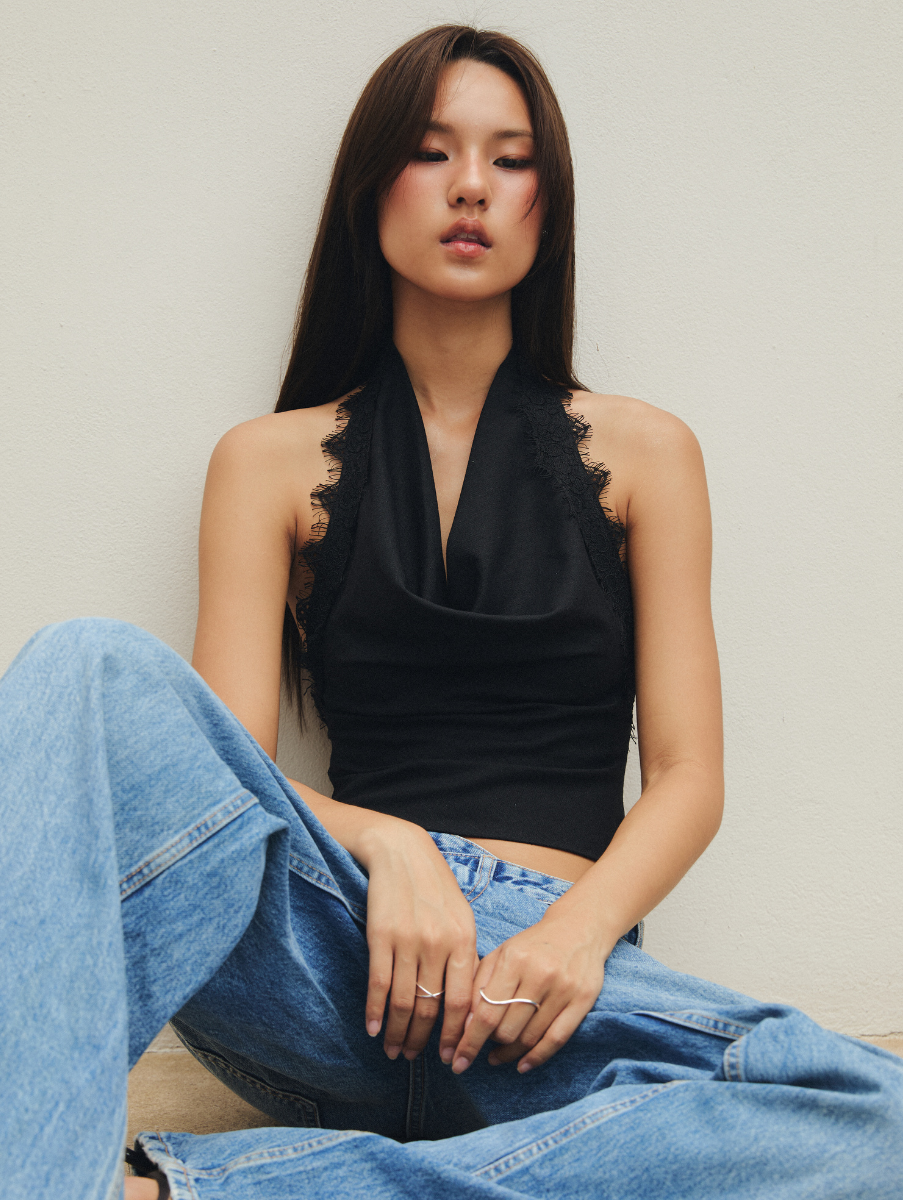 Piper Halter Top - Black
