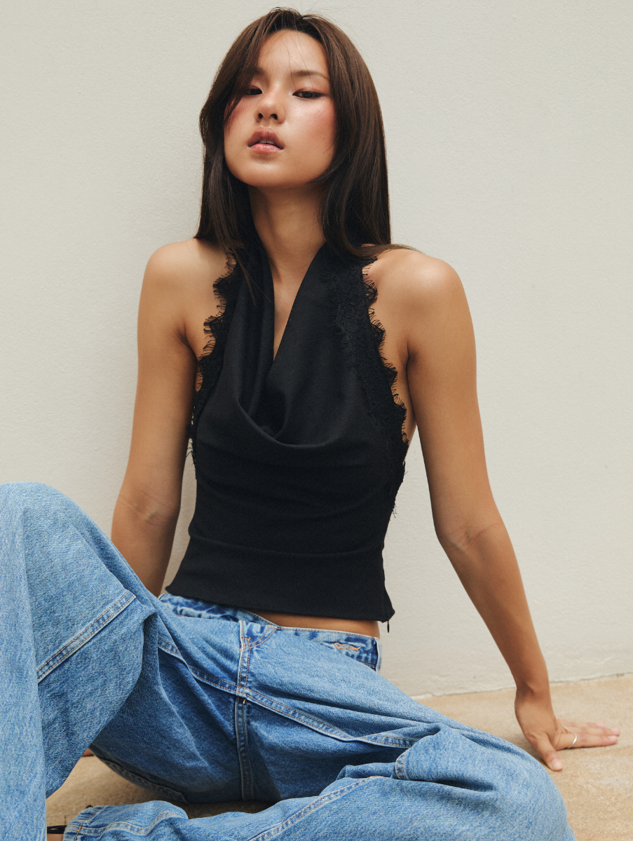 Piper Halter Top - Black