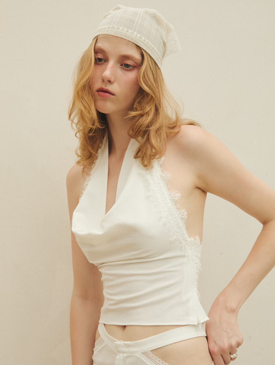 Piper Halter Top - White