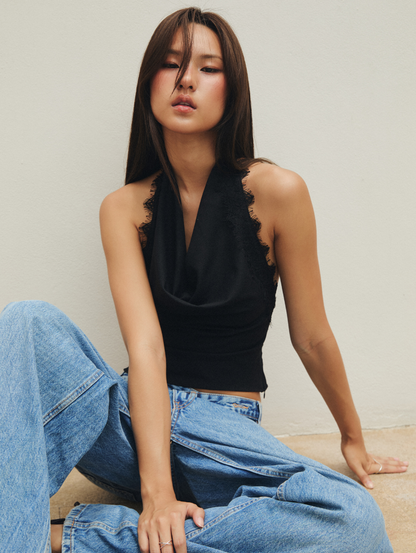 Piper Halter Top - Black