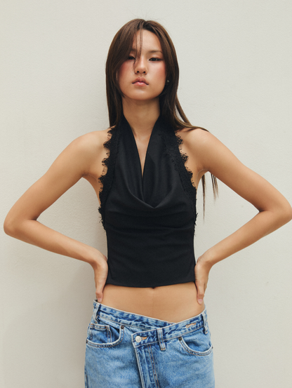 Piper Halter Top - Black