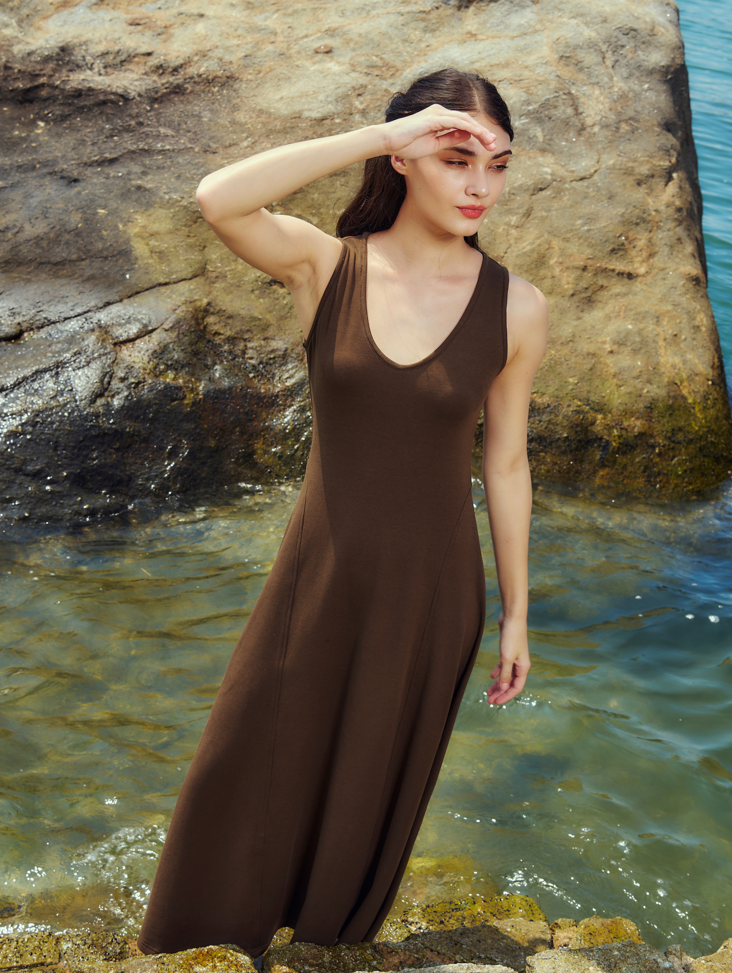 Serene Maxi Dress - Brown