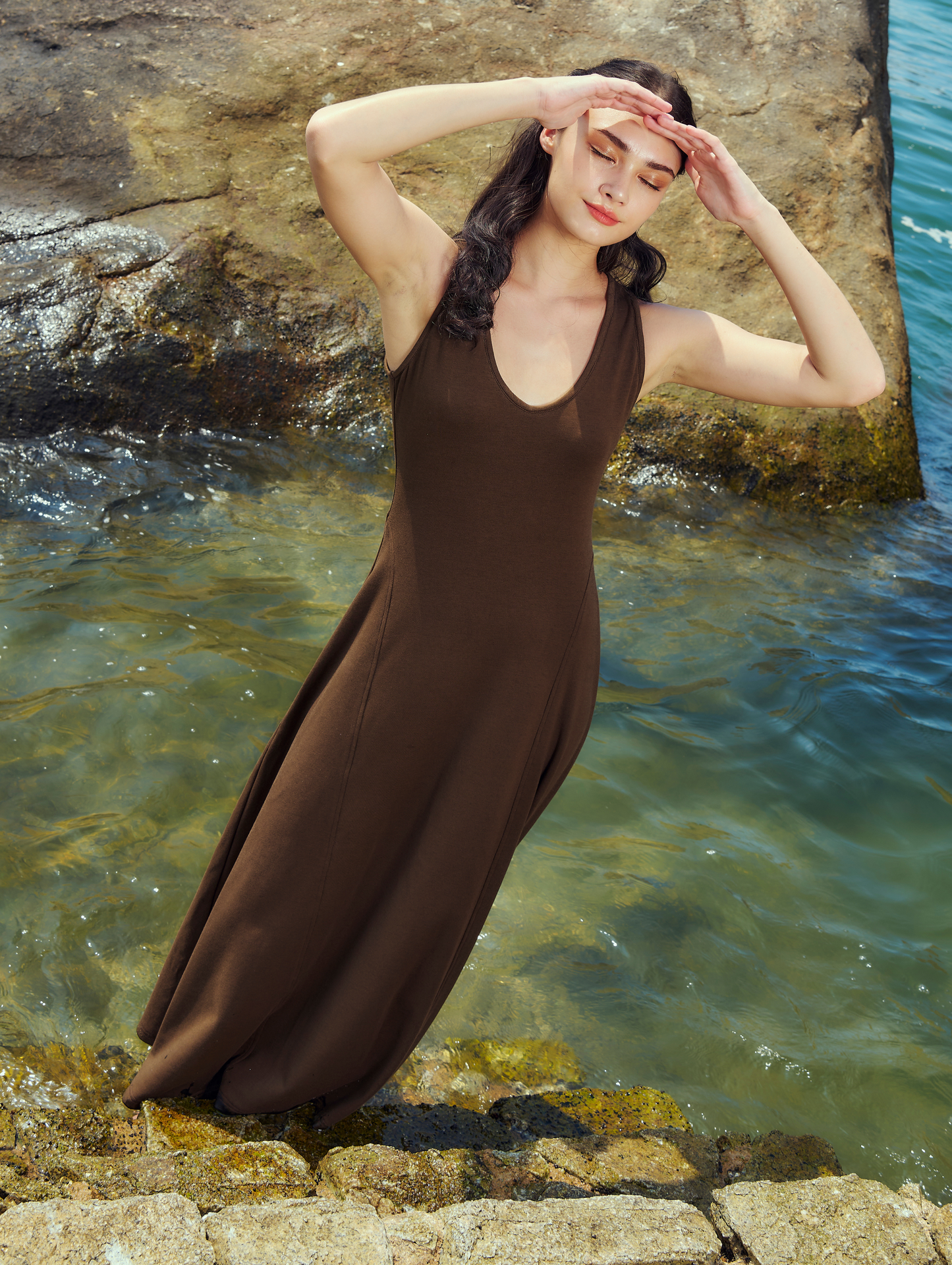 Serene Maxi Dress - Brown